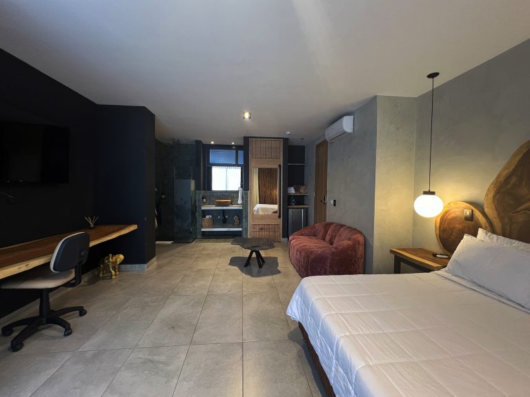 vista completa habitacion VIP jacuzzi zelva negra hotel medellin